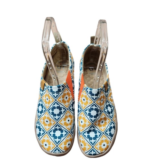 UIN Womens Canvas Shoes Size 8.5 Art Steps Barcelona Mosaic Toledo Yellow Blue - Picture 8 of 12